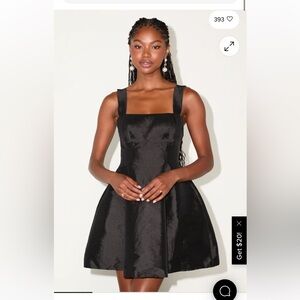 Lulu's Black Square Neck Mini Party Dress